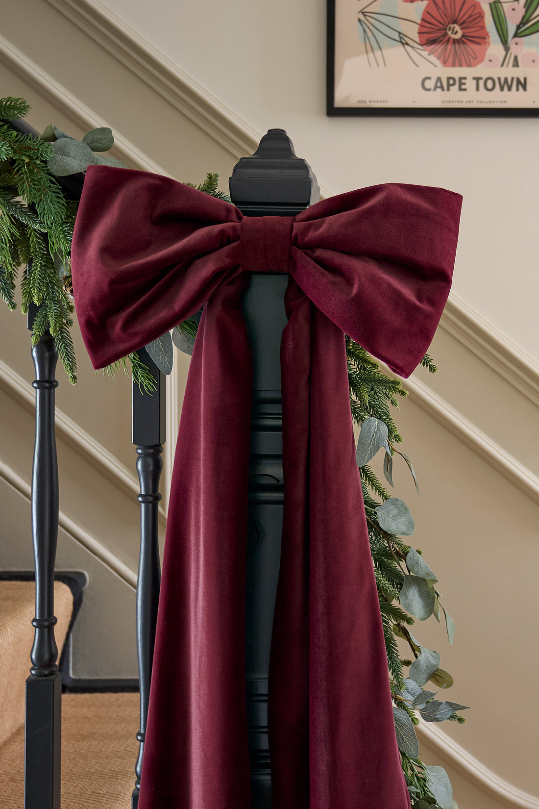 Handmade Oversized Velvet Bow | Burgundy