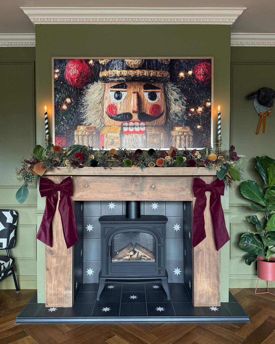 BURGUNDY VELVET BOW - MINI