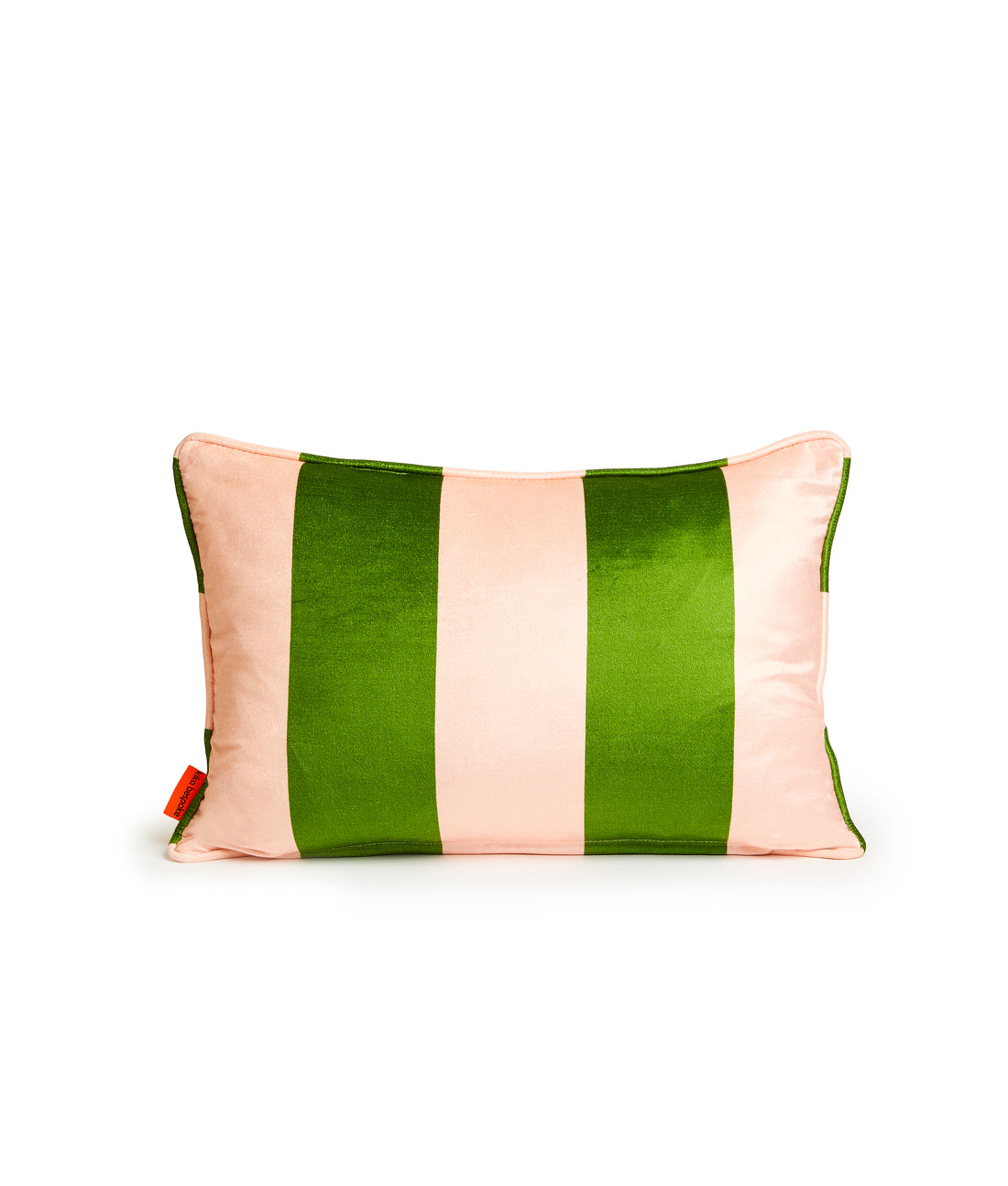 LUCKY GREEN & PINK VELVET STRIPE CUSHION