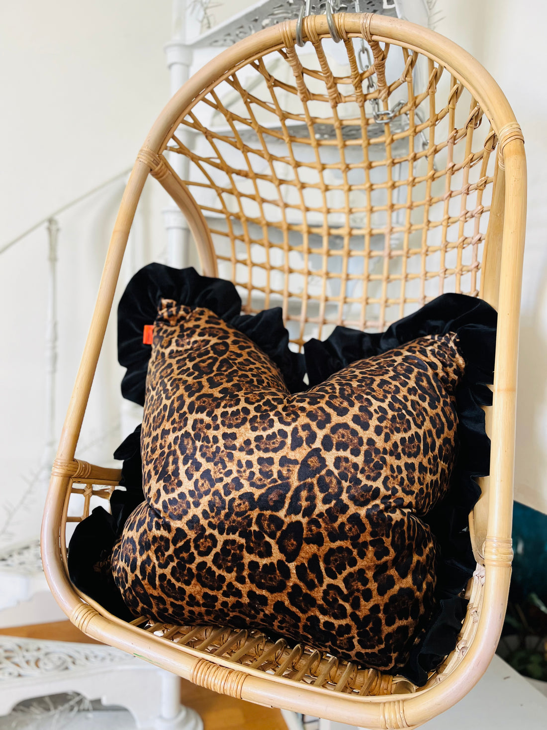 Handmade Giant Ruffled Leopard Cushion — Sample Sale