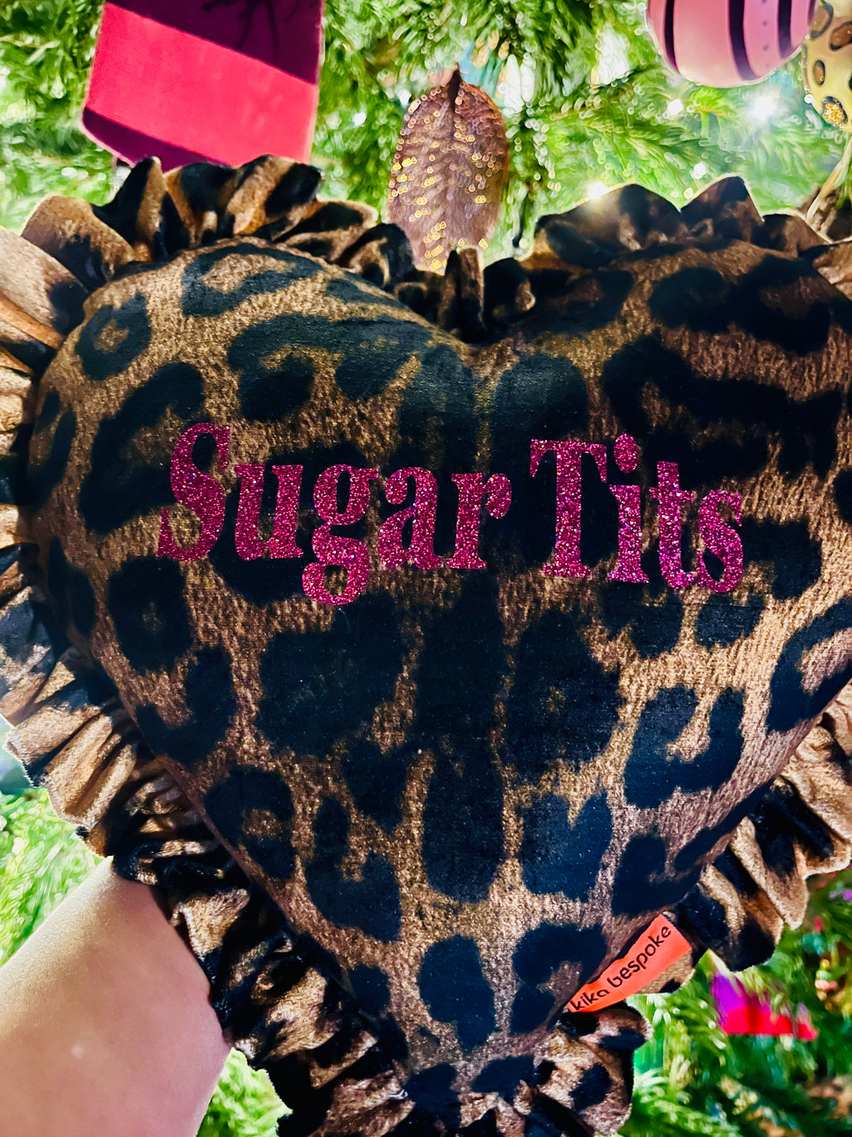 Handmade Sugar Tits Heart Ruffle Cushion