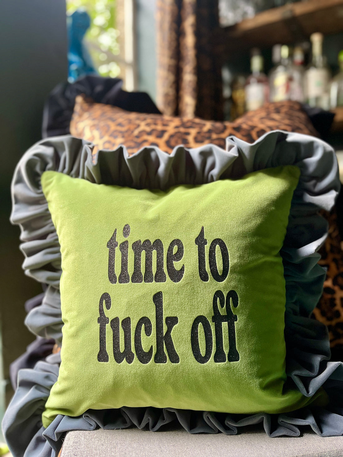 SIT THE FUCK DOWN RUFFLE CUSHION