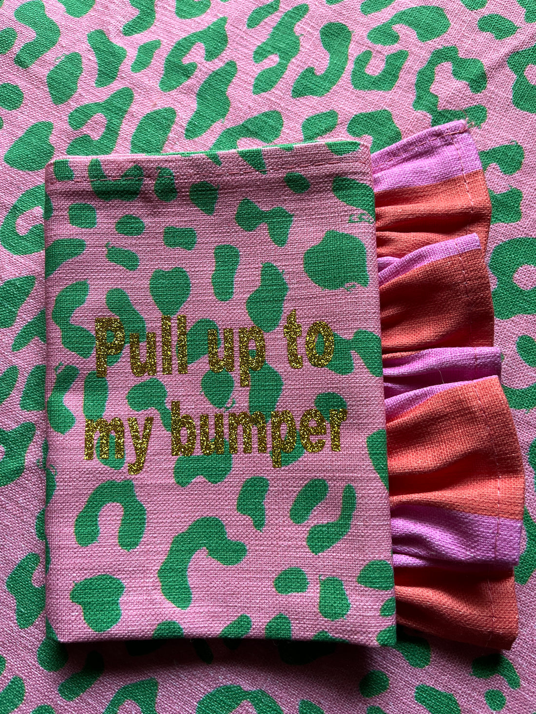 GREEN / PINK LEOPARD / RED / PINK STRIPE RUFFLE NAPKIN
