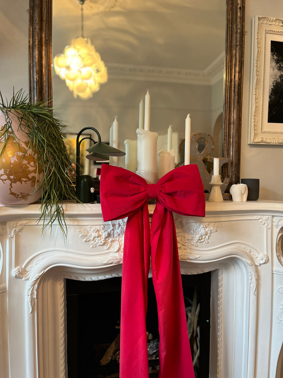 Handmade Oversized Velvet Bow | Hot Pink