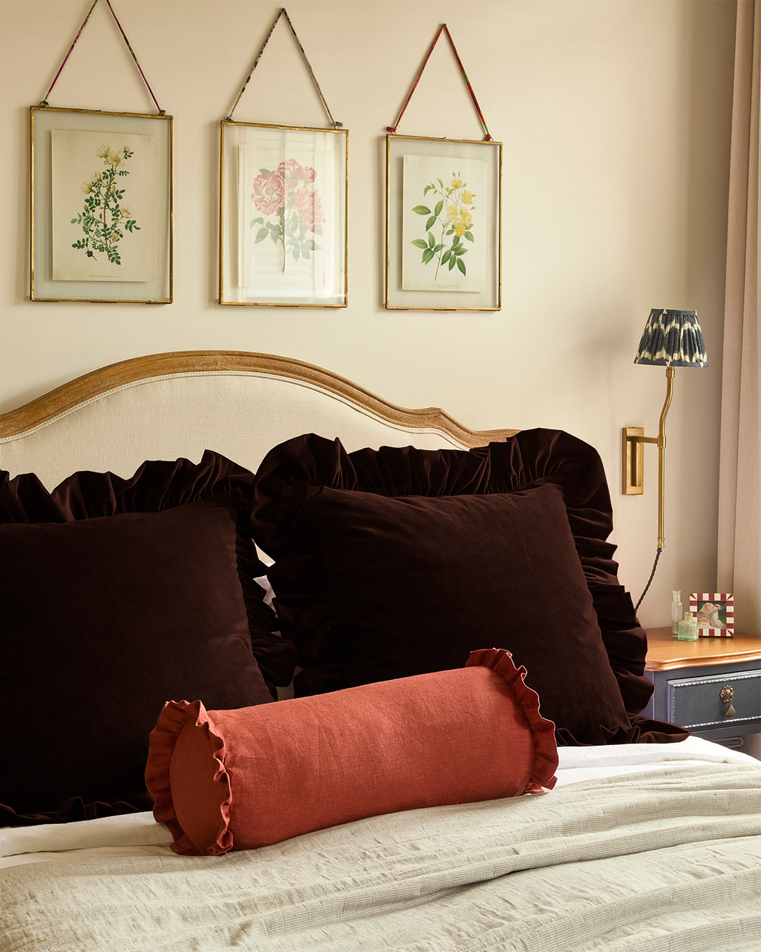 Handmade Velvet XL Ruffled Cushion | 60X60Cm Feather Filled