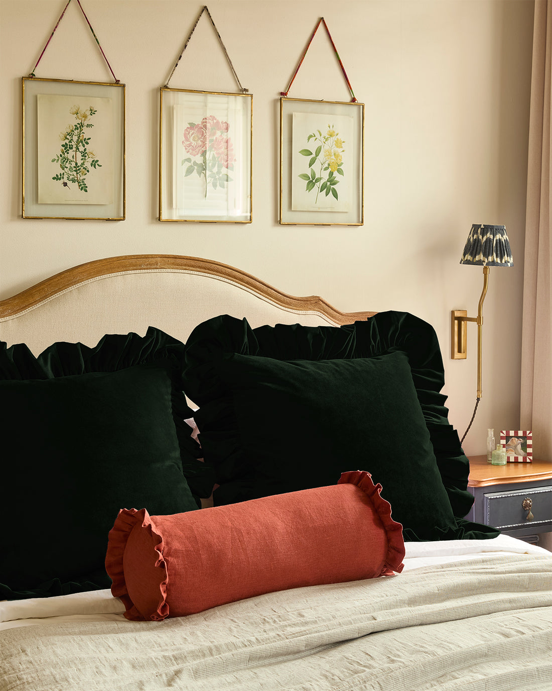 Handmade Velvet XL Ruffled Cushion | 60X60Cm Feather Filled