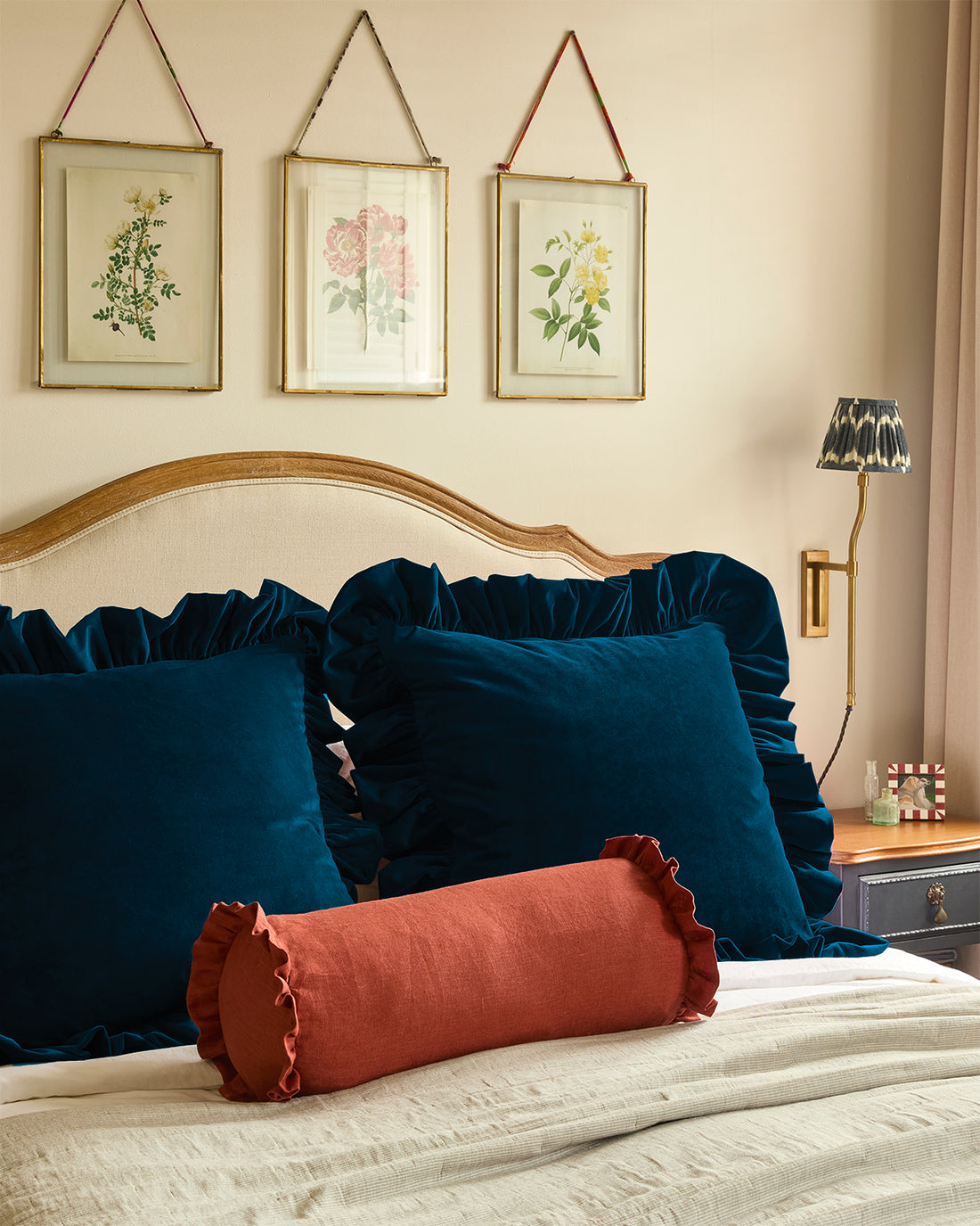 Handmade Velvet XL Ruffled Cushion | 60X60Cm Feather Filled