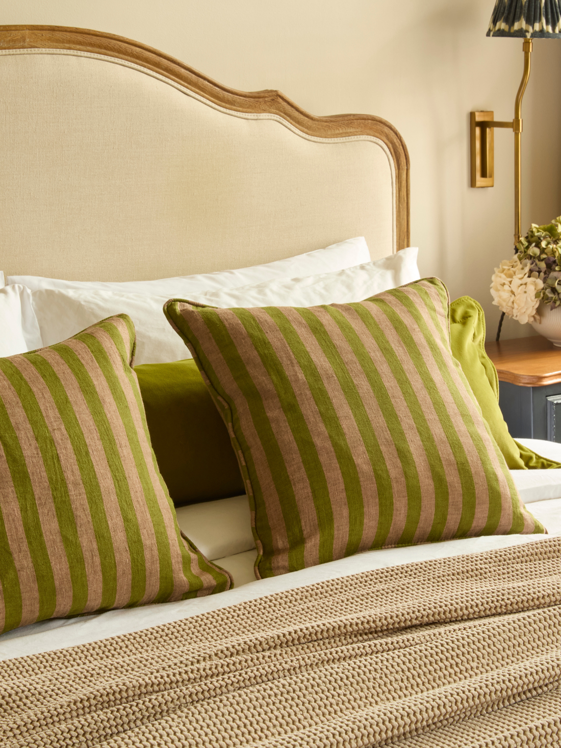 Handmade Stripe Linen Oxford Cushion | 2 Colourways